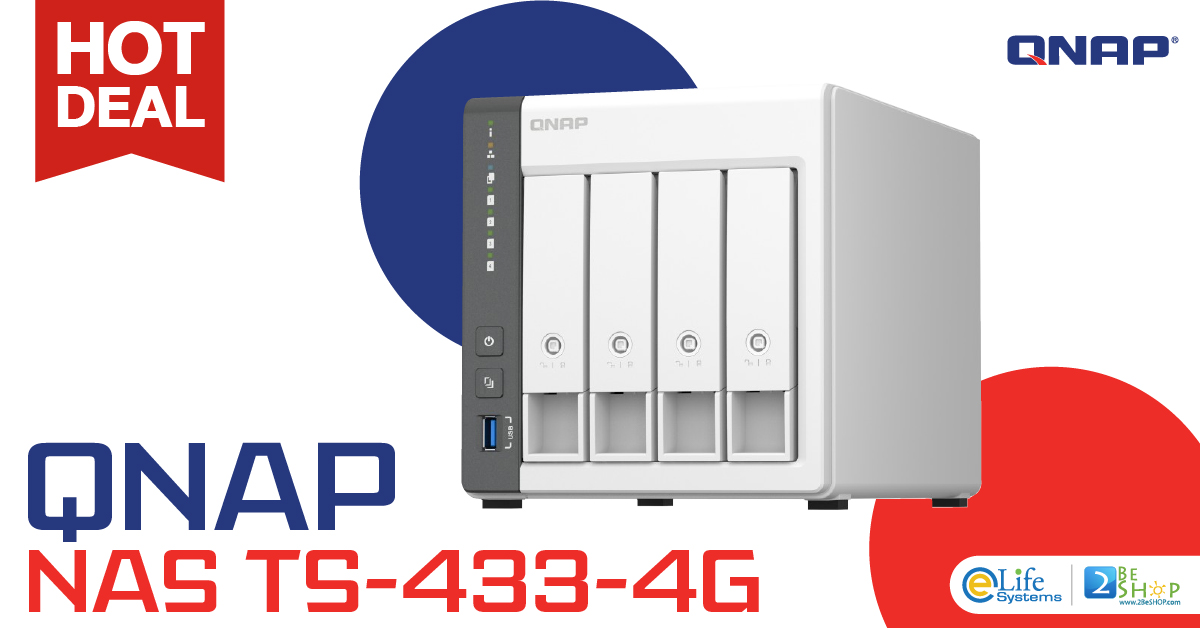 ช้อป [TS-433-4G] QNAP NAS TS-433-4G ราคาถูก ซื้อออนไลน์ที่